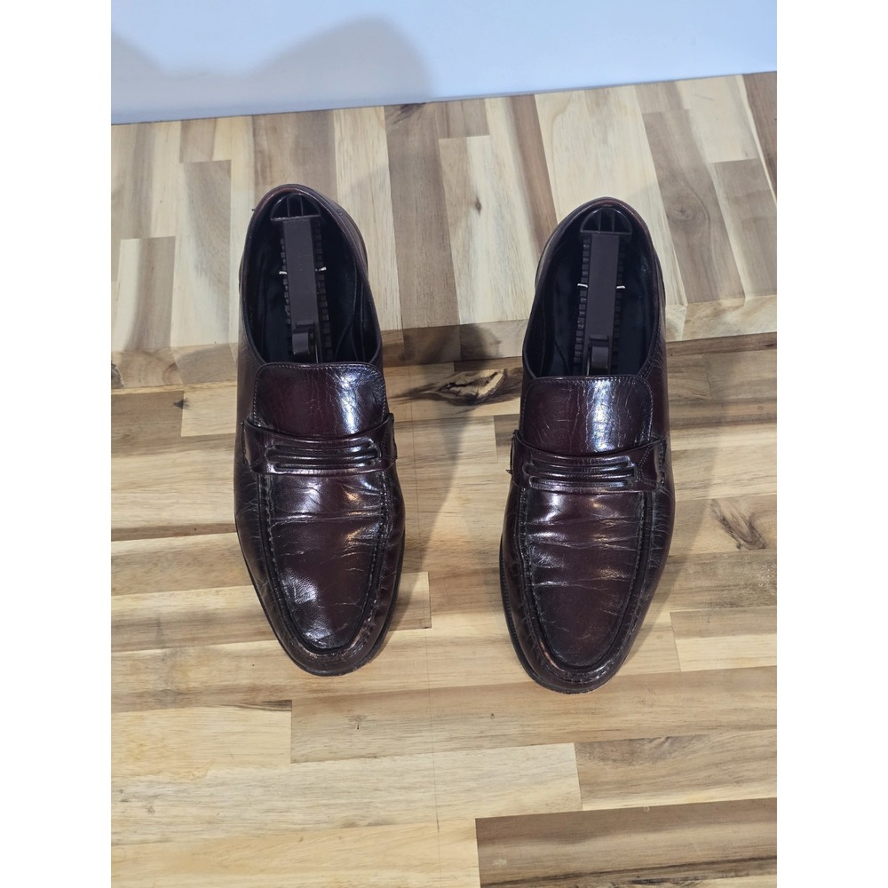 Florsheim Men's Brown Leather Loafers Size 8D Slip-On Shoes Made‎ in India